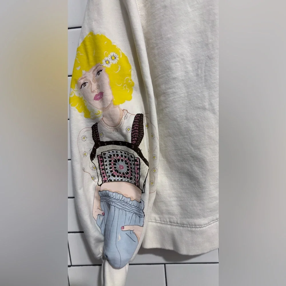 Zara Girl Print Graphic Sweatshirt S - Picture 7 of 8